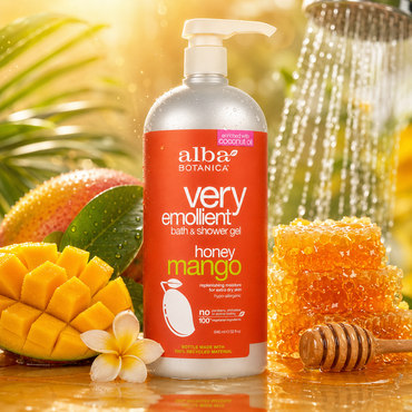 Alba Botanica Very Emollient Bath & Shower Gel Honey Mango 32 oz