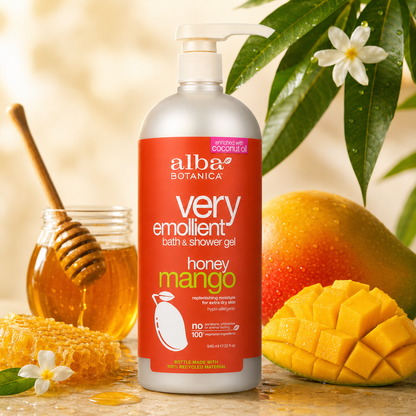 Alba Botanica Very Emollient Bath & Shower Gel Honey Mango 32 oz