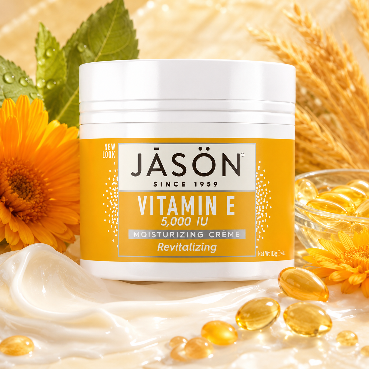 JASON Revitalizing Vitamin E 5000 IU Moisturizing CrÃƒÂ©me Container Organic 4 oz