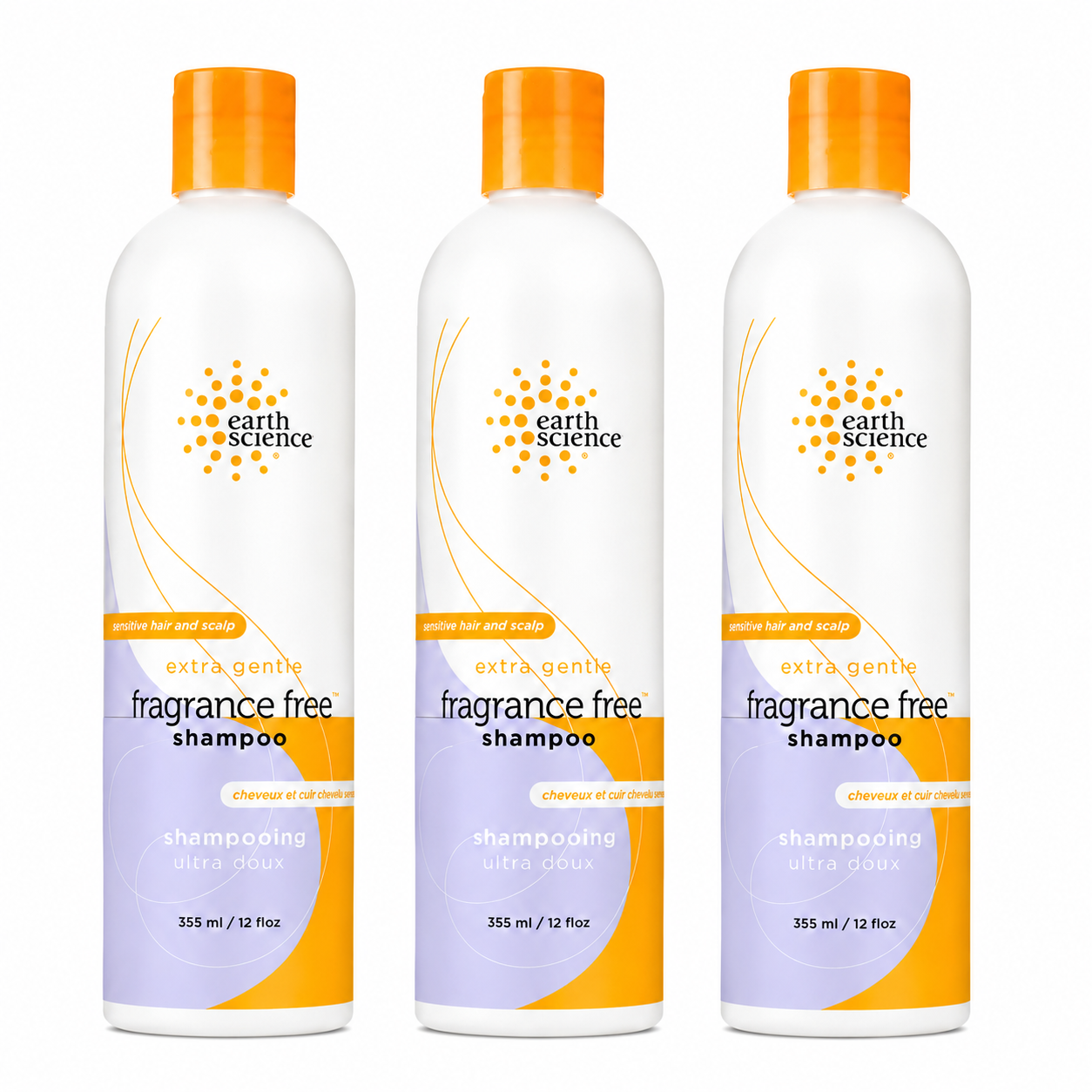 Earth Science Fragrance Free Shampoo 12-oz Bottles
