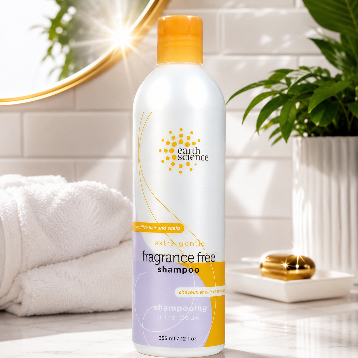 Earth Therapeutics Shampoo for Sensitive Hair & Scalp Fragrance Free 12 oz