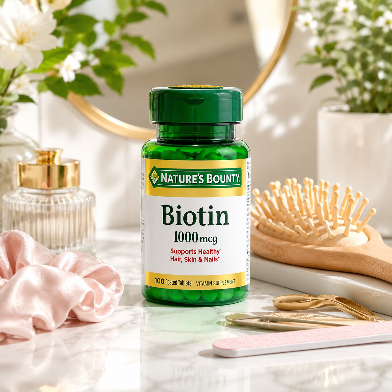Nature's Bounty Biotin 1000 mcg Vitamin Supplement Tablets 100 ct