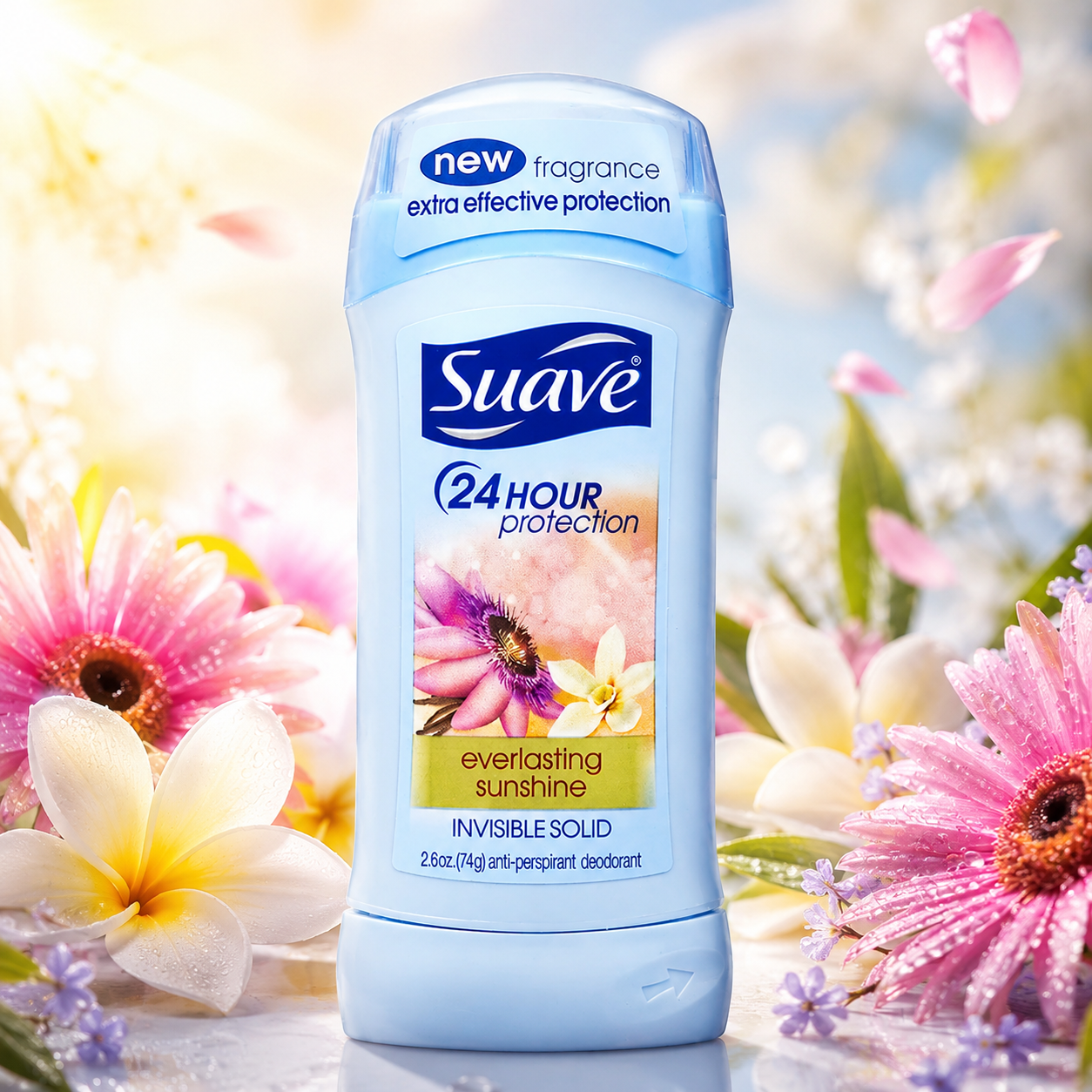 Suave Antiperspirant Deodorant Invisible Solid Everlasting Sunshine 2.6 oz