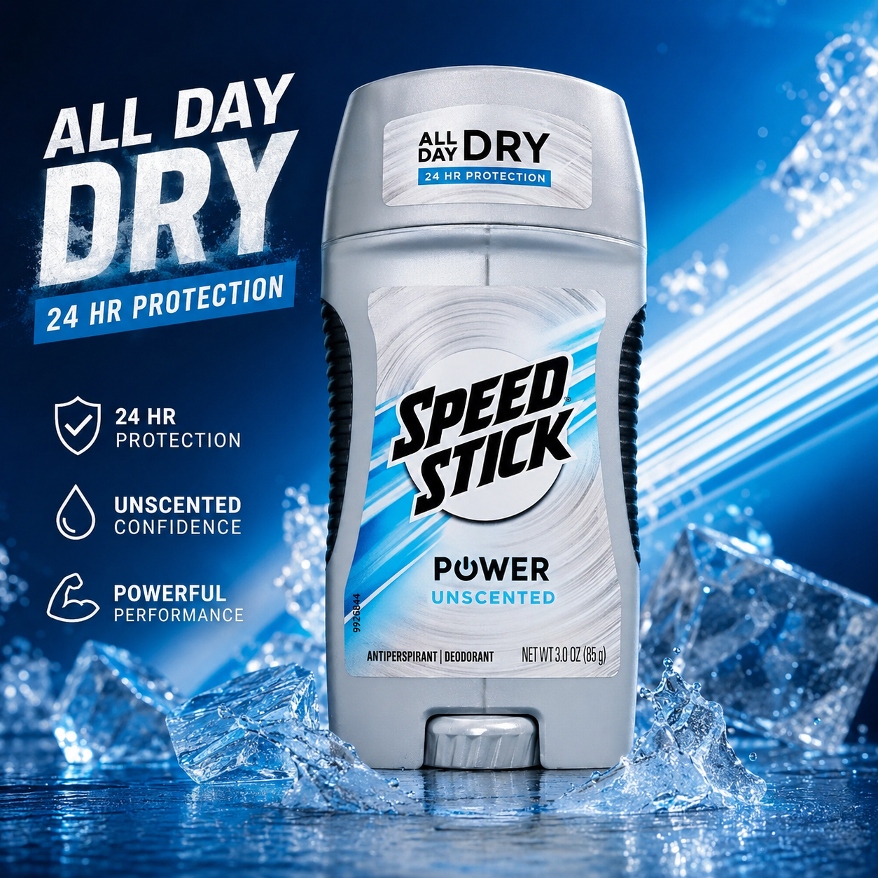 Speed Stick Power Anti-Perspirant Deodorant Unscented 3 oz