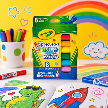 Crayola Pip Squeaks Washable Markers Mini Markers in Classic Colors 8 Markers