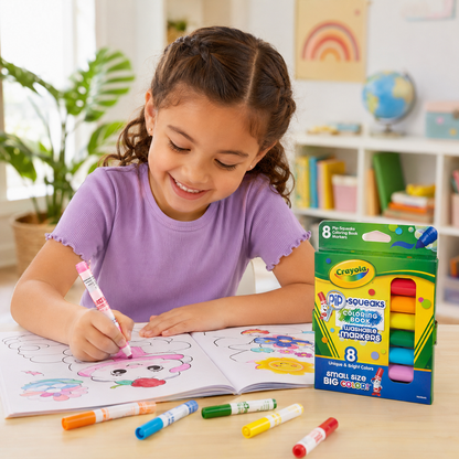 Crayola Pip Squeaks Washable Markers Mini Markers in Classic Colors 8 Markers