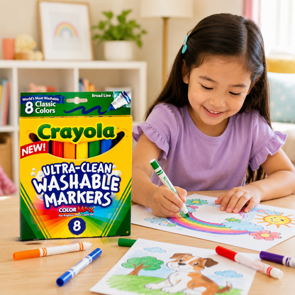 Crayola Broad Line Washable Markers Classic Colors 8 Markers
