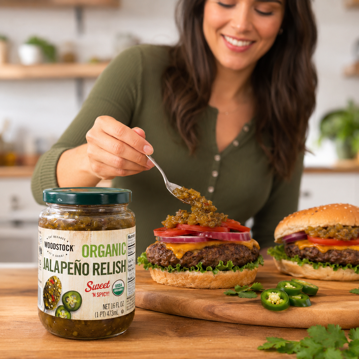 Woodstock Farms Organic Jalapeno Relish 16 oz