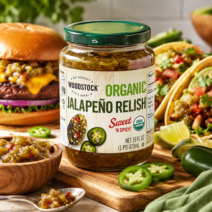 Woodstock Farms Organic Jalapeno Relish 16 oz