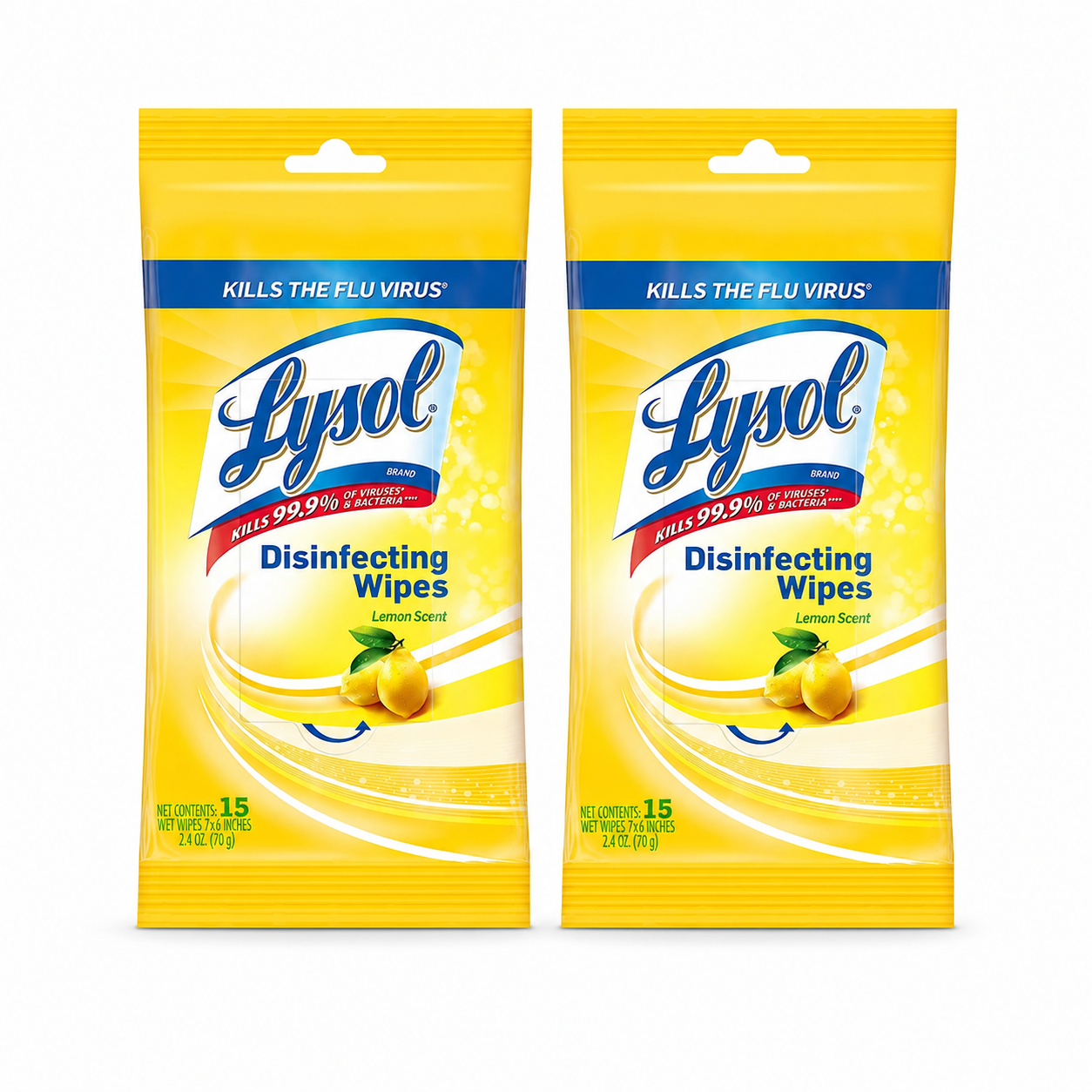 Lysol Disinfecting Wipes To Go Pack Lemon Scent 15 Count