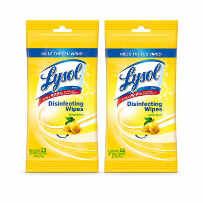 Lysol Disinfecting Wipes To Go Pack Lemon Scent 15 Count