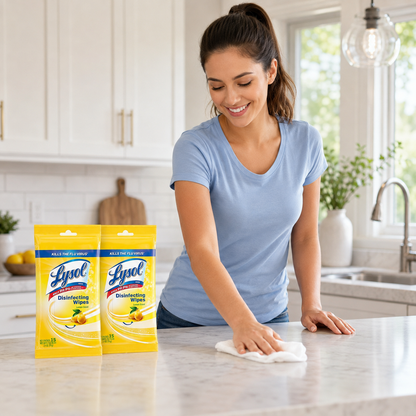 Lysol Disinfecting Wipes To Go Pack Lemon Scent 15 Count