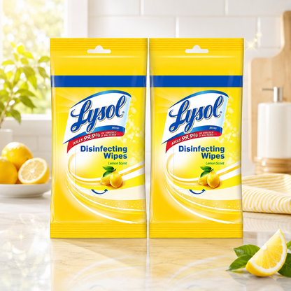 Lysol Disinfecting Wipes To Go Pack Lemon Scent 15 Count