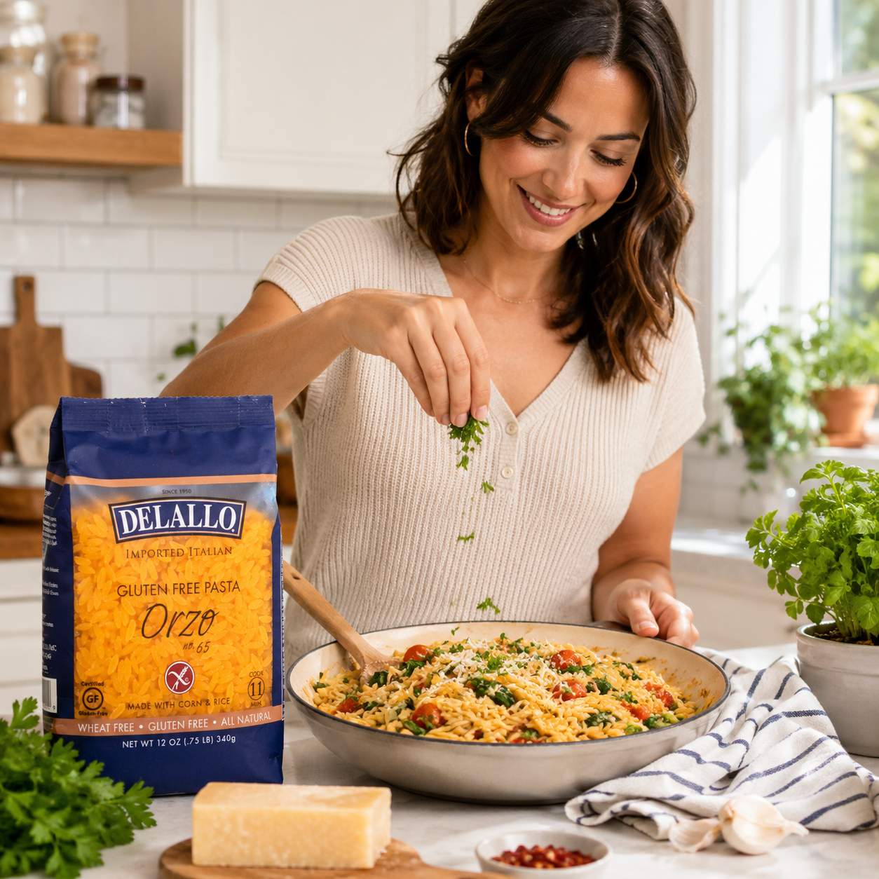 DeLallo Pasta Gluten Pasta Corn and Rice Orzo 12 oz