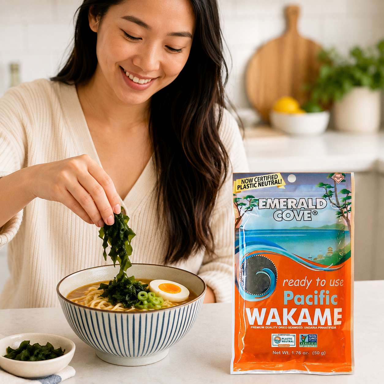 Emerald Cove Ready to Use Pacific Wakame Premium Dried Seaweed 1.76 oz