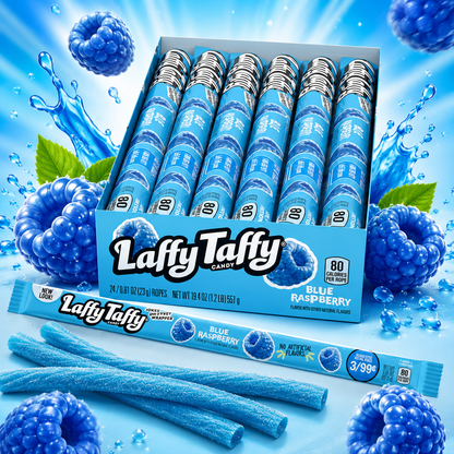 Laffy Taffy Blue Raspberry Raspberry Rope Blue Raspberry 3/99C 24 Count 0.81 ounces