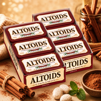 Altoids Classic Cinnamon Hard Candy Breath Mints Bulk Tin 1.76 oz