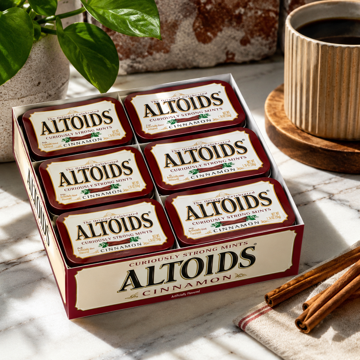 Altoids Classic Cinnamon Hard Candy Breath Mints Bulk Tin 1.76 oz