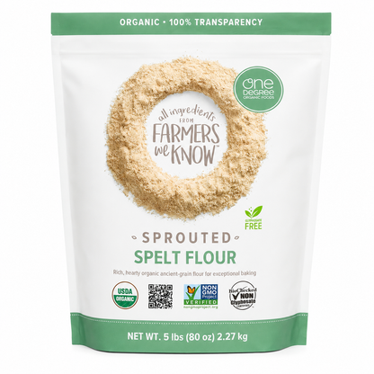 One Degree Organics Sprouted Spelt Flour Whole Grain Baking Flour 80 ounce