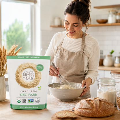 One Degree Organics Sprouted Spelt Flour Whole Grain Baking Flour 80 ounce