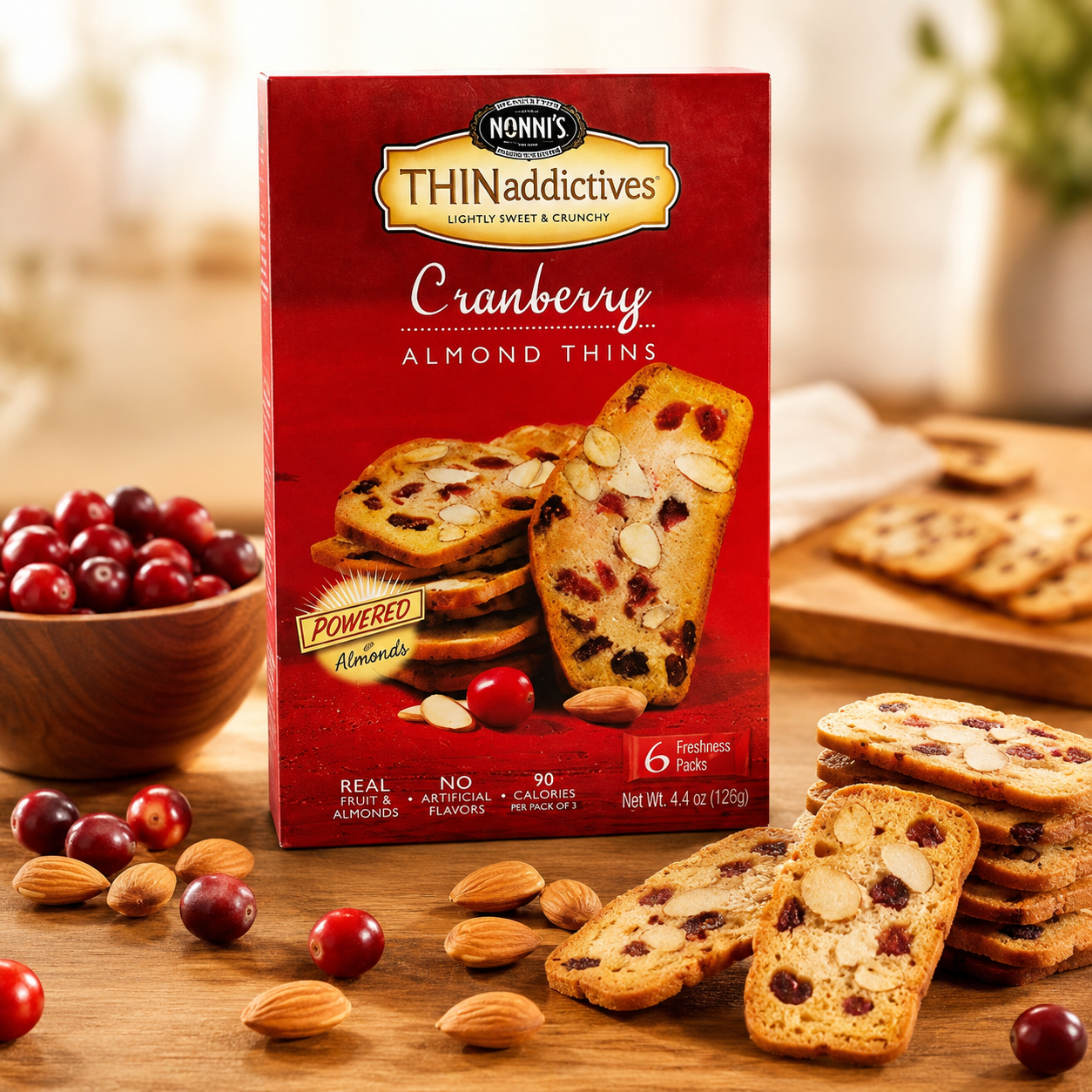 Nonni's Cranberry Almond Almond Thin Addictives Cranberry Almond Thins 4.4 Ounce