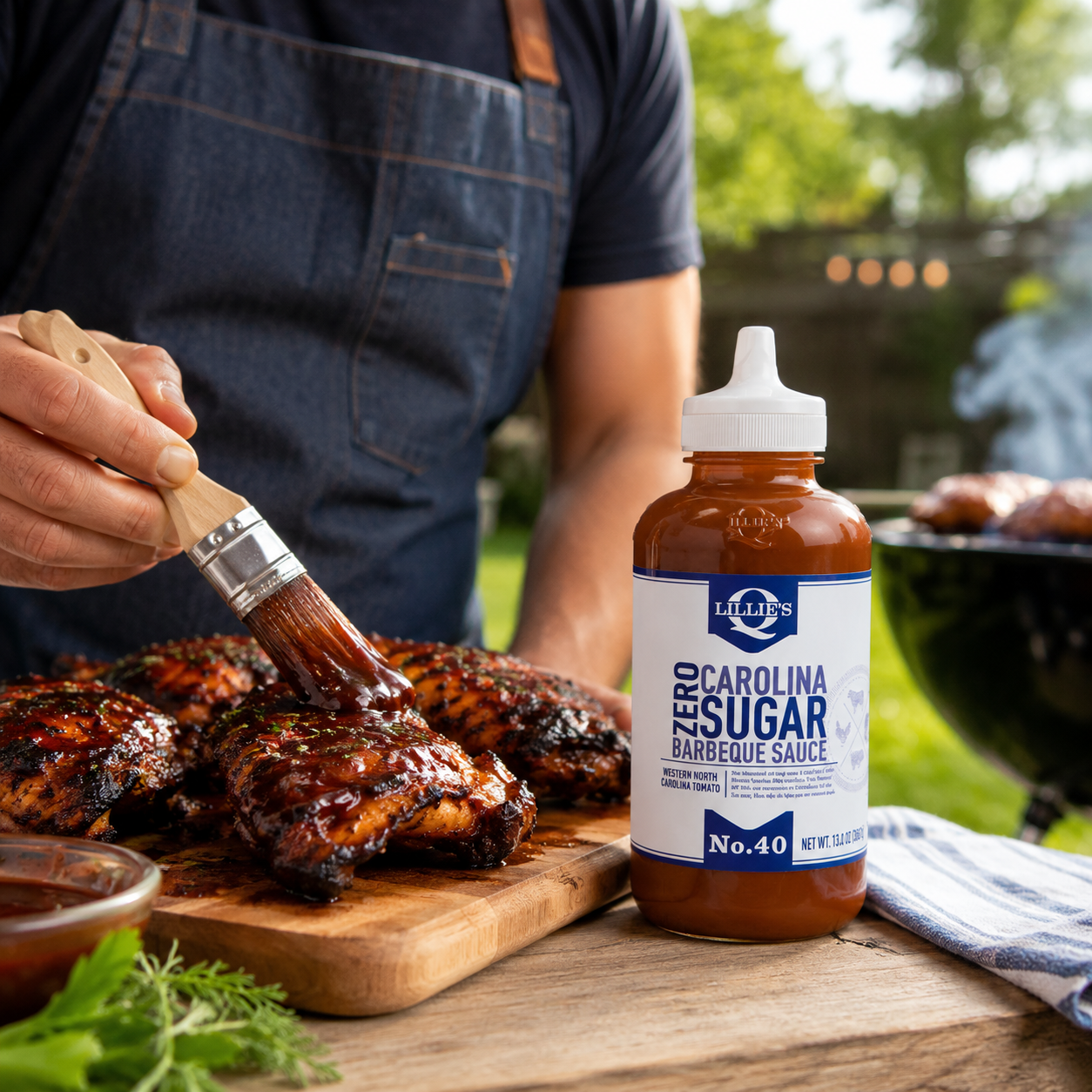 Lillie's Q Zero Sugar Carolina BBQ Sauce Gourmet Vinegar Barbeque 13.6 oz