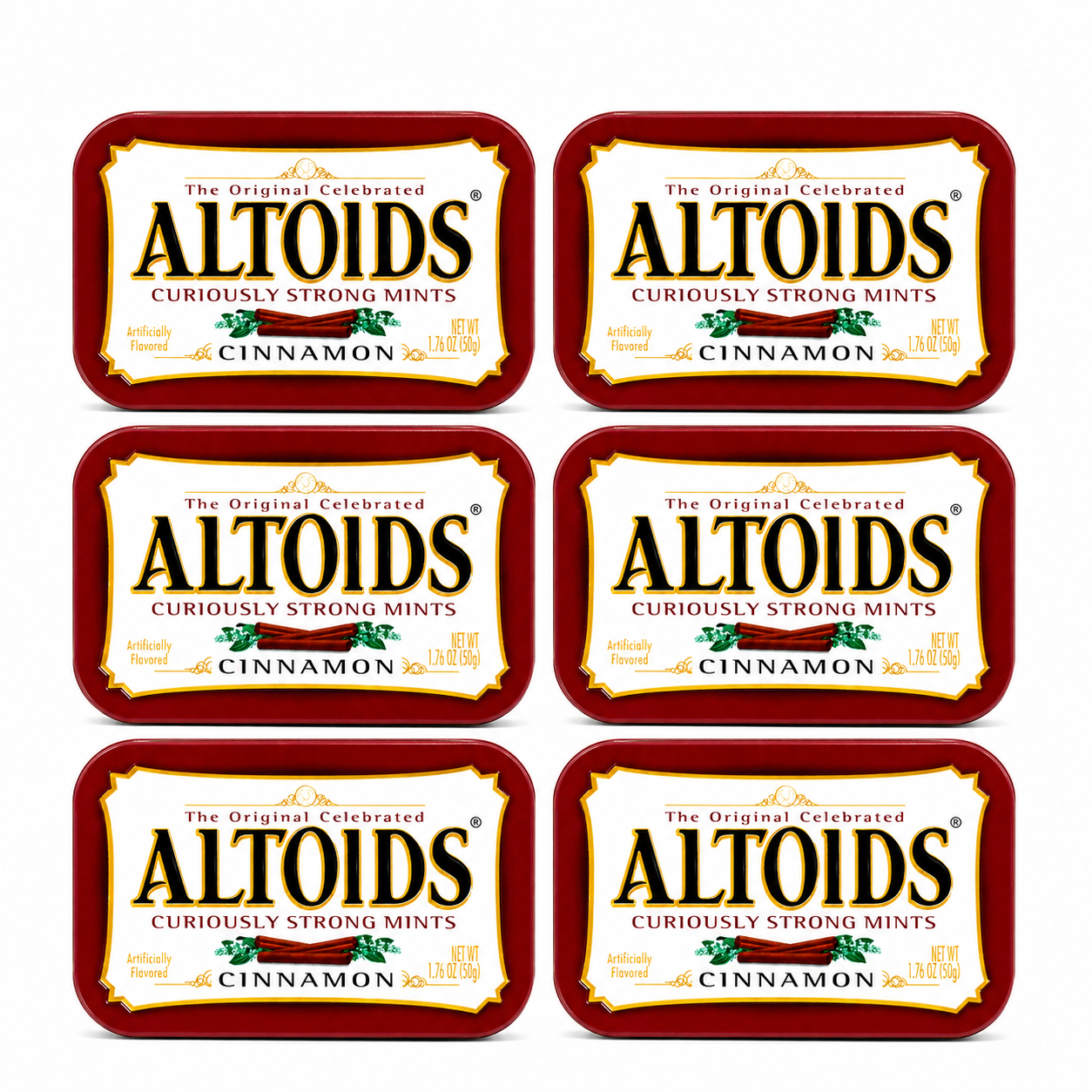 Altoids Curiously Strong Mints Cinnamon Per Tin 6 Tin 1.76oz