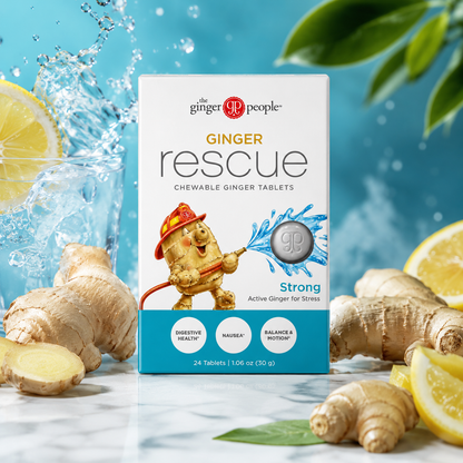 Ginger Rescue Strong Ginger Ginger Chewable Tablets by The Ginger People Drug Free 5.5 oz