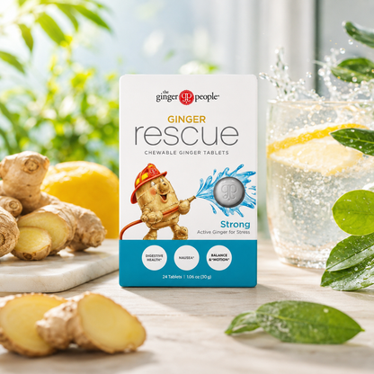 Ginger Rescue Strong Ginger Ginger Chewable Tablets by The Ginger People Drug Free 5.5 oz