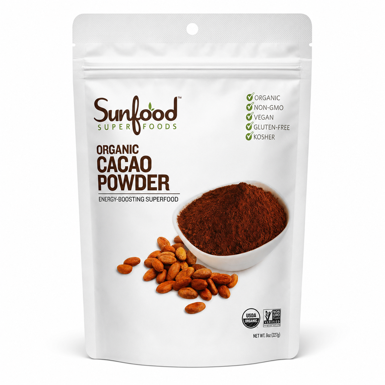 Sunfood Superfoods Chocolate Cacao Cacao Powder Organic Pure Raw Chocolate Powder for 8 oz