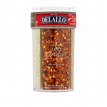 DeLallo Garlic Italian 4 Spice Variety Pizza Seasoning Shaker with Red 3.2 oz