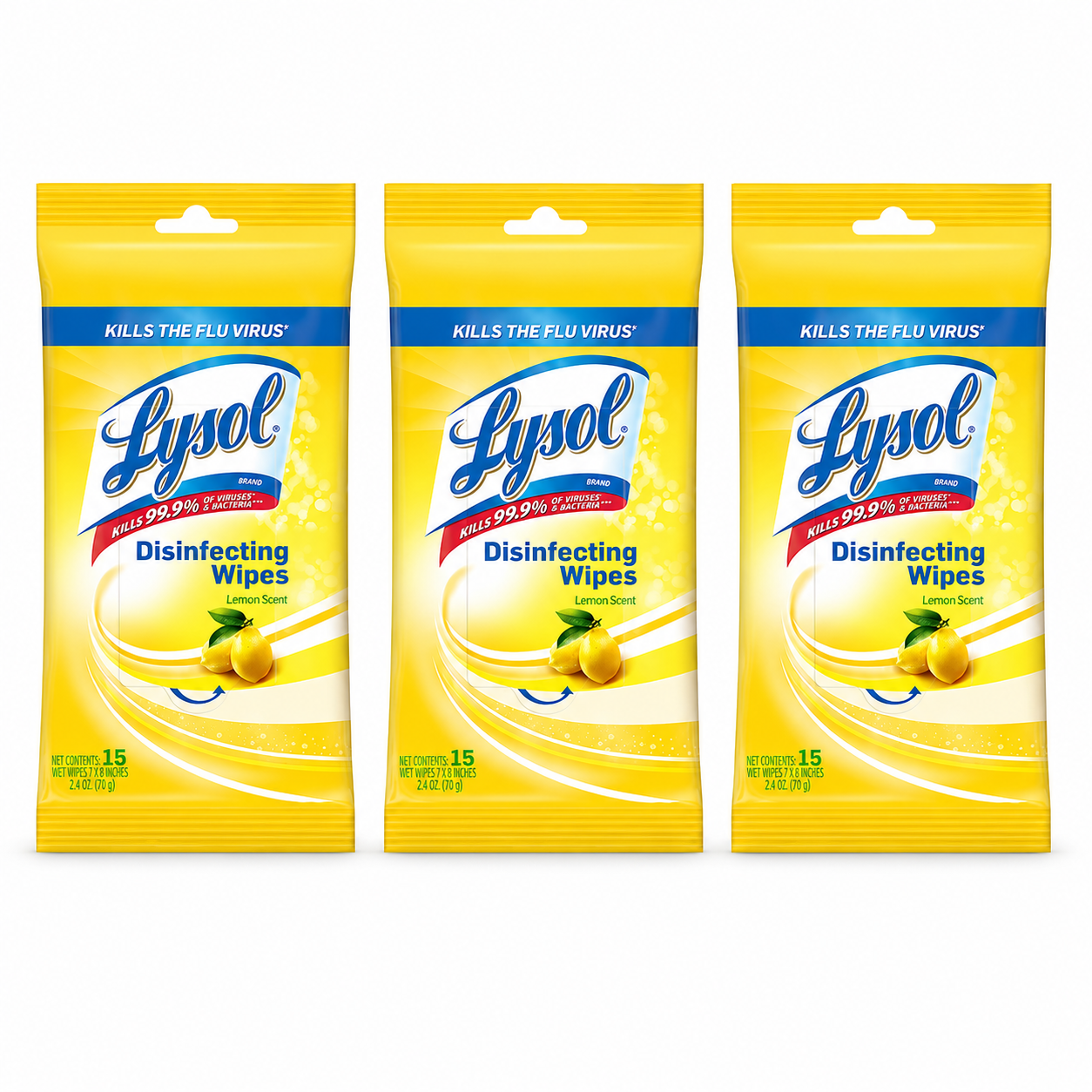 Lysol Disinfecting Wipes To Go Pack Lemon Scent 15 Count