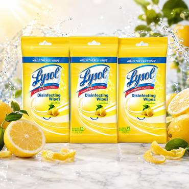 Lysol Disinfecting Wipes To Go Pack Lemon Scent 15 Count