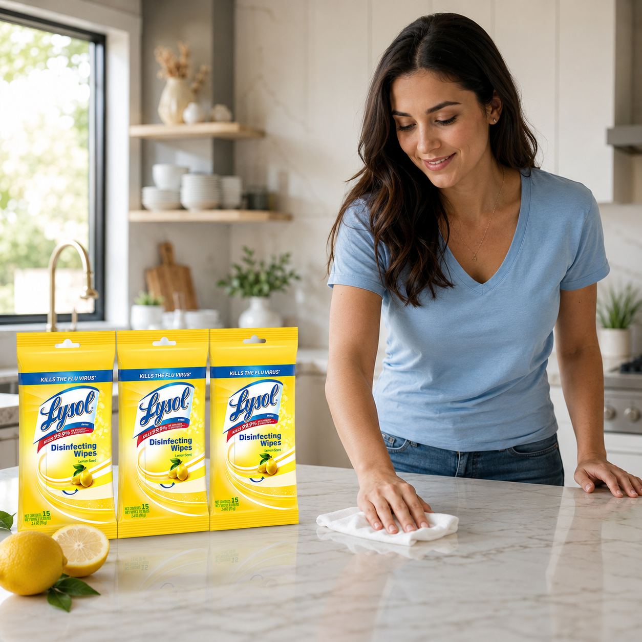 Lysol Disinfecting Wipes To Go Pack Lemon Scent 15 Count