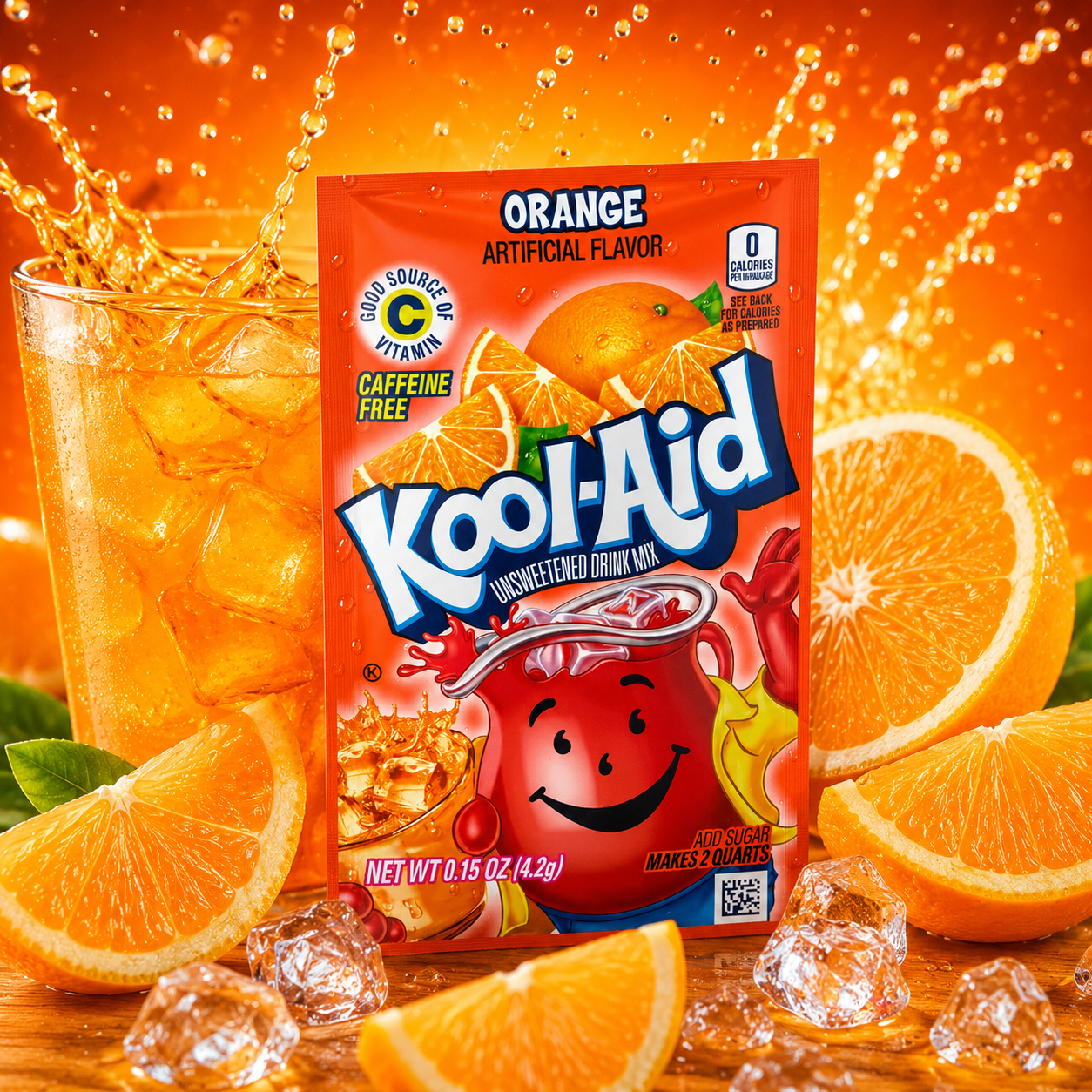 Kool-Aid Unsweetened Soft Drink Mix Orange 48 CT 15OZ