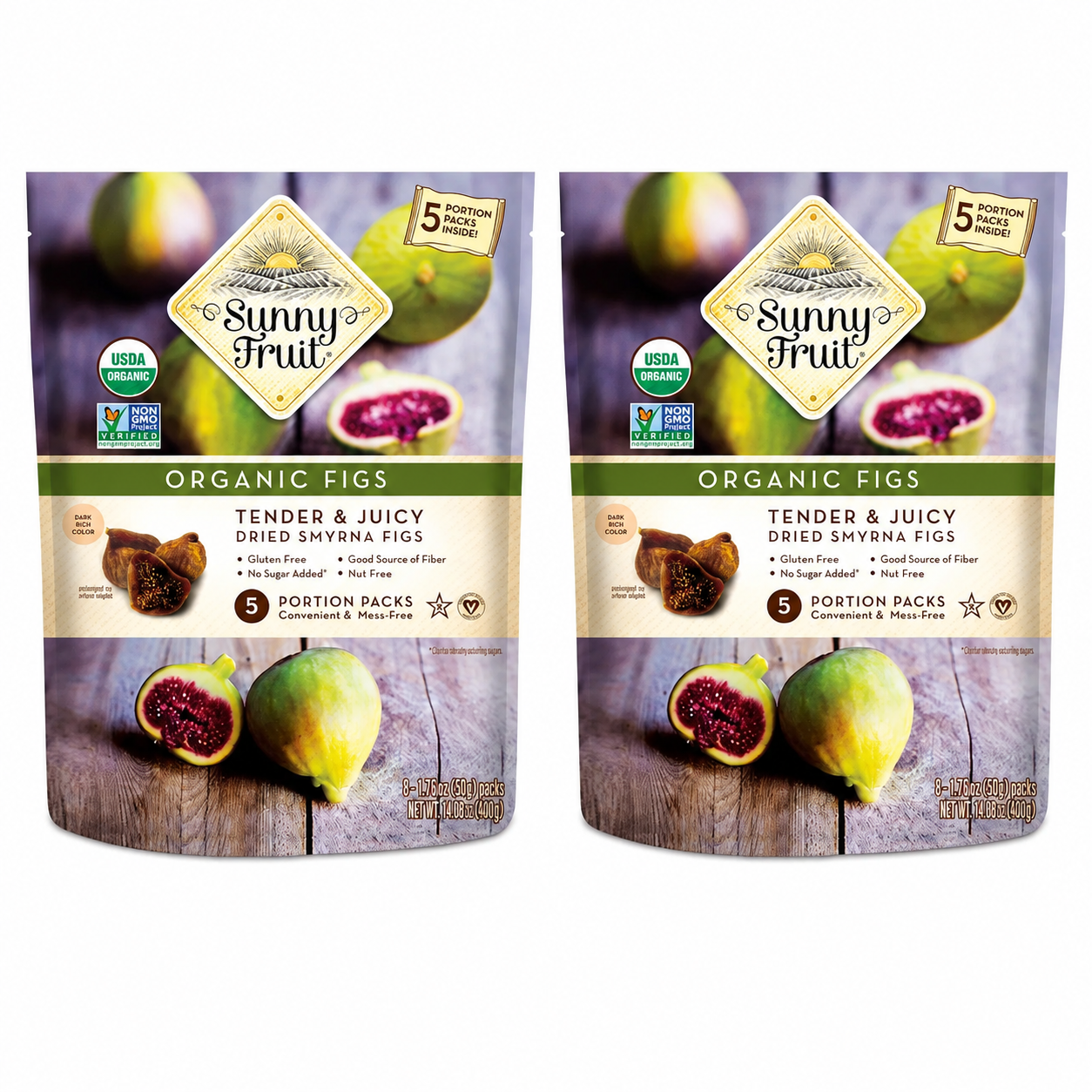 Turkish Dried Figs Sunny Fruit 5 Portion Packs per Bag 1.76oz