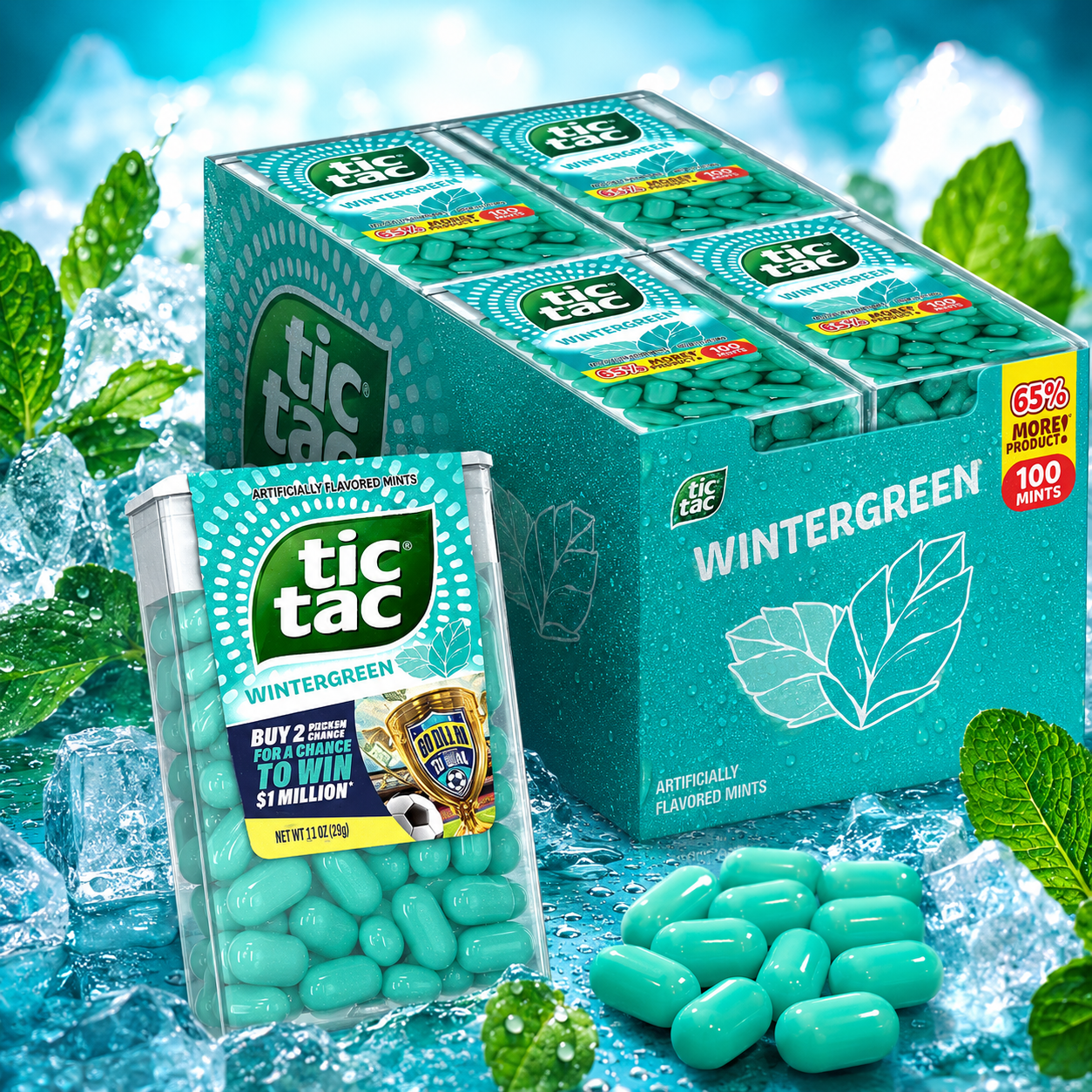 Tic Tac Wintergreen On the Go Breath Mints Pocket Sized 1.7 oz
