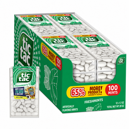 Tic Tac Freshmints On the Go Breath Mints Pocket Sized 1.7 oz