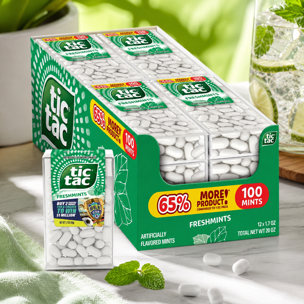 Tic Tac Freshmints On the Go Breath Mints Pocket Sized 1.7 oz