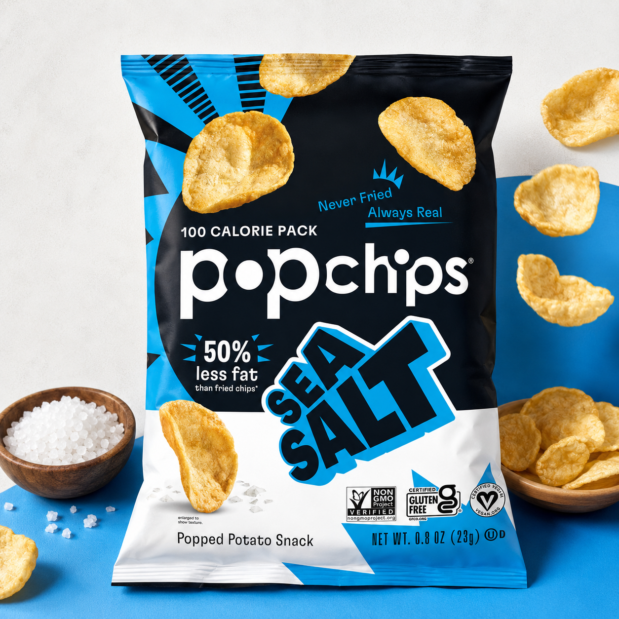 Popchips Sea Salt Potato Chips Single Serve 0.8 oz