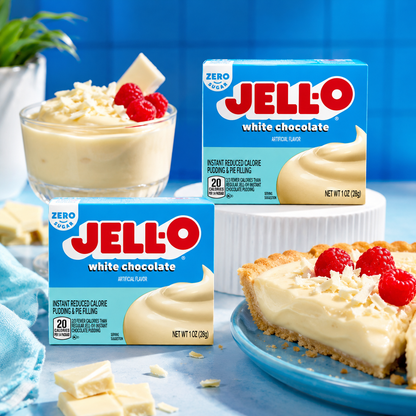 Jell-O Instant White Chocolate Sugar-Free Fat Free Pudding & Pie Filling Mix Boxes 1 oz