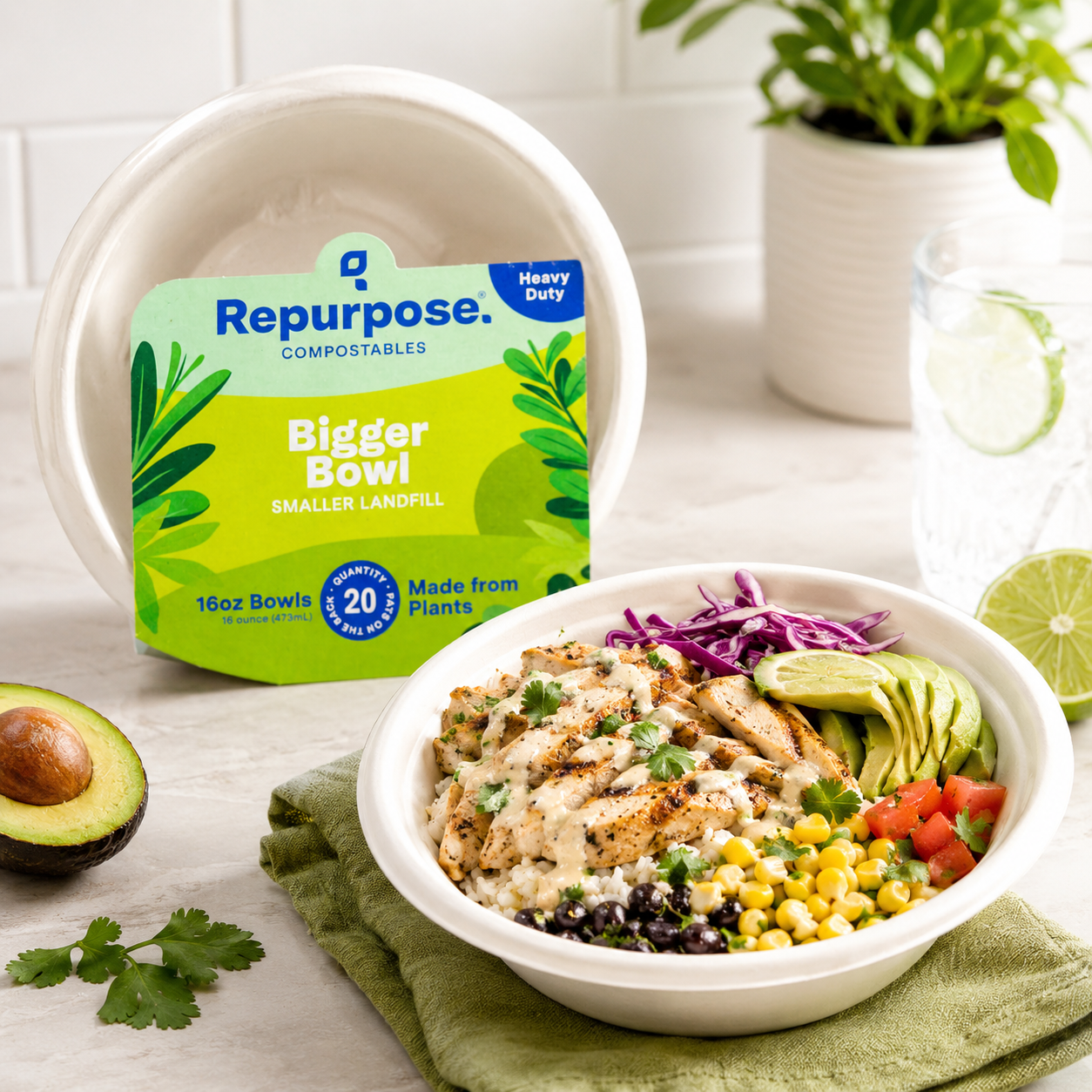 Repurpose Compostable Bowls 20 Count 20 CT 16oz
