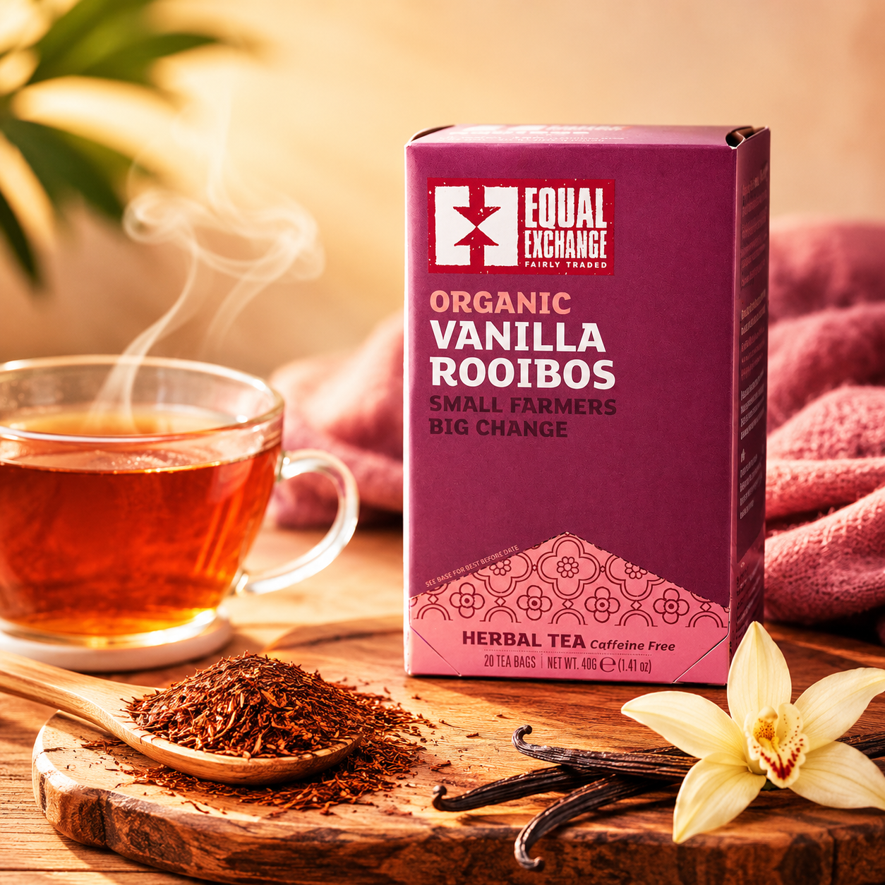 Equal Exchange Vanilla Rooibos Vanilla Organic Vanilla Rooibos Tea 20 Count
