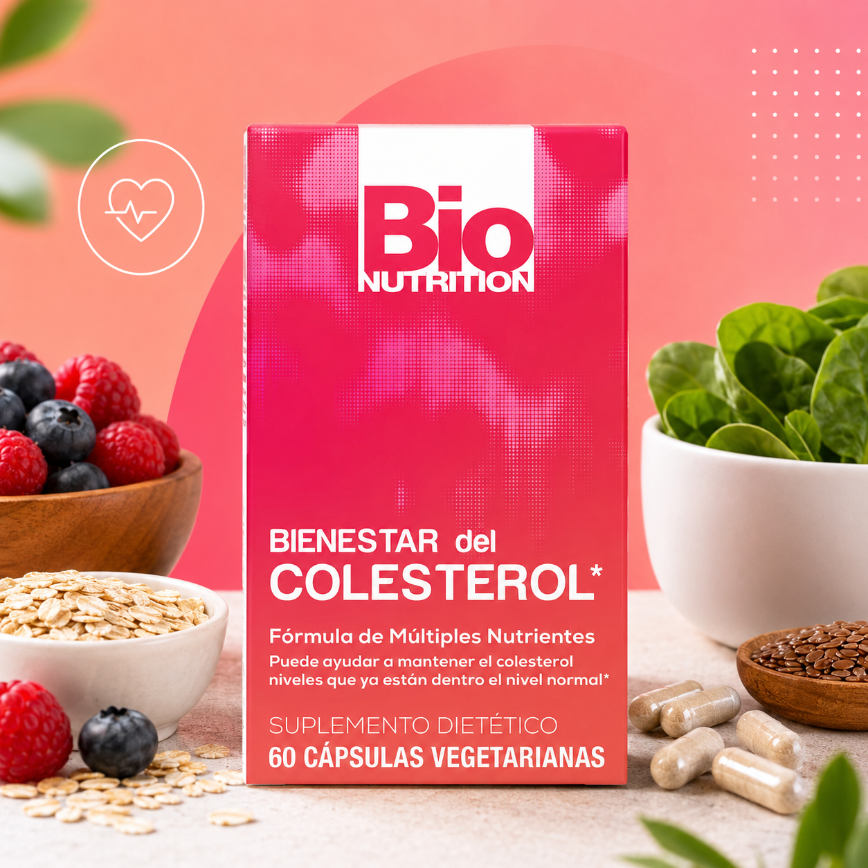 Bio Nutrition Chlolesterol Wellness 60 Vegetarian Capsules Natural Formula
