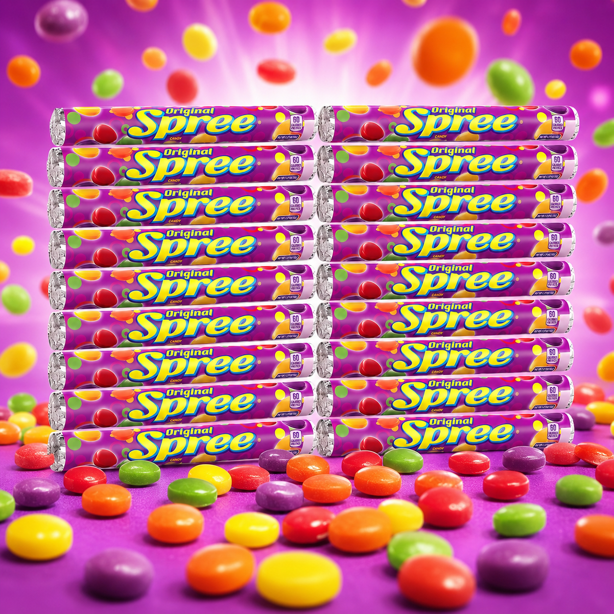 Original Spree Lemon Original Candy Rolls Sweet and Tart Hard Candy in 1.77 oz