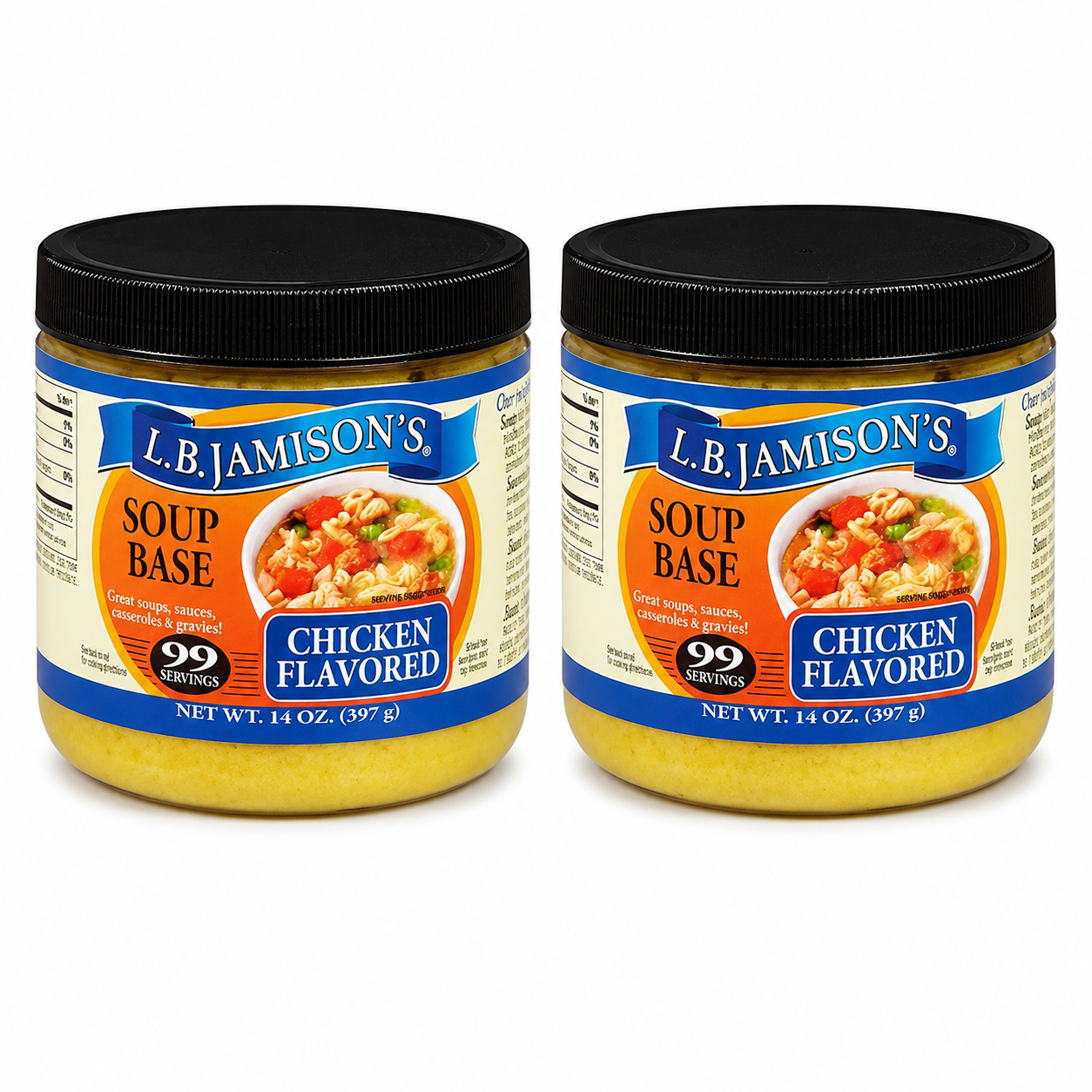 L.B. Jamison's Chicken Flavored Soup Base . Jars 14 oz