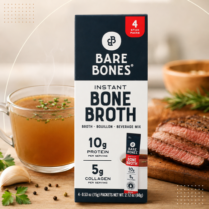 Bare Bones Beef Bone Broth Instant Powdered Mix Packets