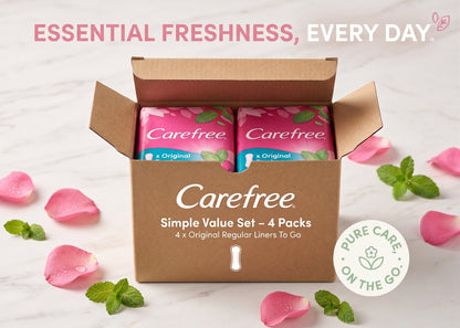Carefree Original Regular Fresh Scent - 20 Liners (Pack of 4) Carefree