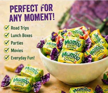 Mamba Sour Fruit Chews Candy 6 Pieces