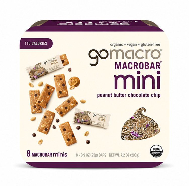GoMacro Organic Peanut Butter Chocolate Chip Mini MacroBars Snack Food Bars 7.2 oz